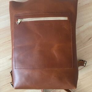 Portland Leather Tan laptop Backpack